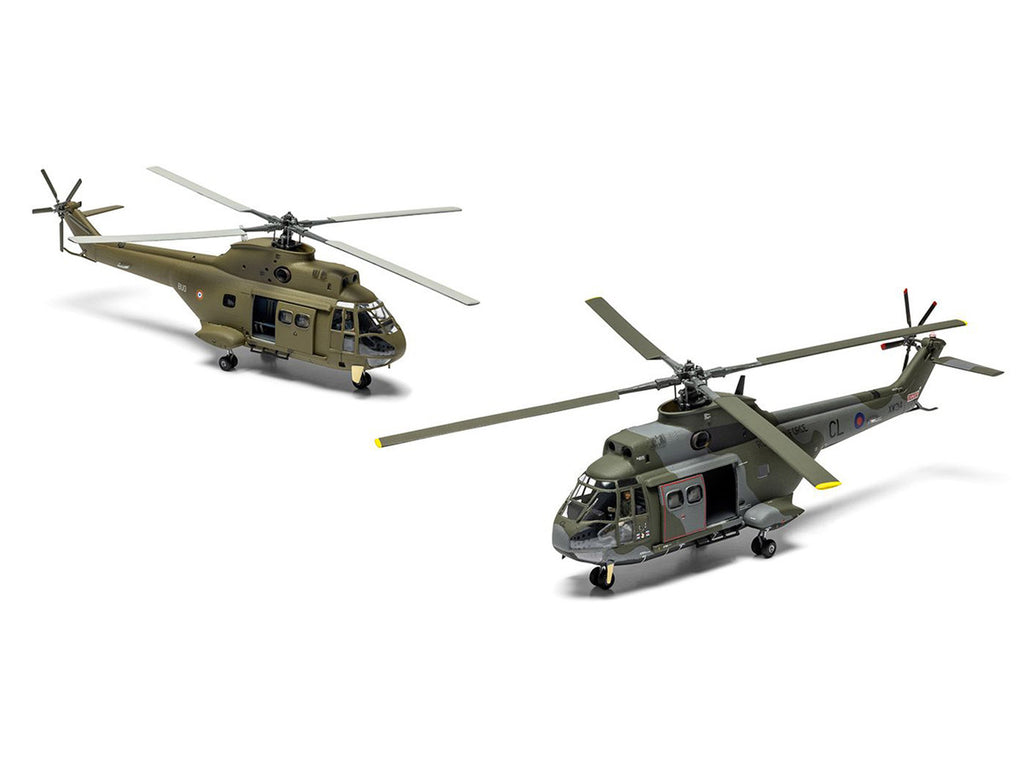 Level 2 Model Kit Westland Puma HC.1 Helicopter with 2 Scheme Options 1/72 Plastic Model Kit by Airfix
