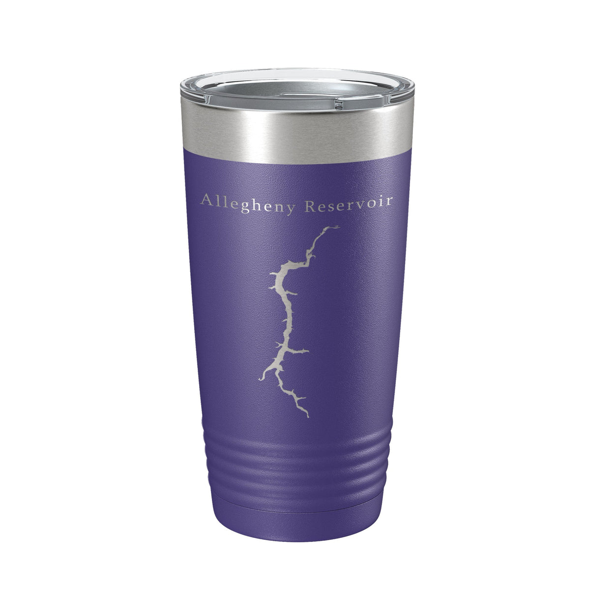 Allegheny Reservoir Tumbler Lake Map Travel Mug Insulated Laser Engraved Coffee Cup New York Pennsylvania 20 oz