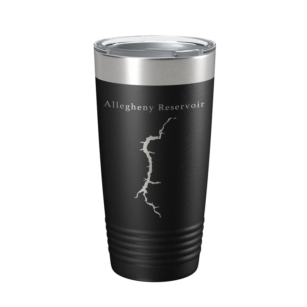 Allegheny Reservoir Tumbler Lake Map Travel Mug Insulated Laser Engraved Coffee Cup New York Pennsylvania 20 oz